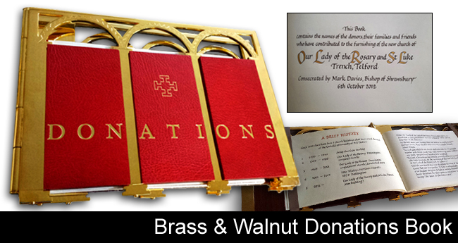 Brass & Walnut Donations Book