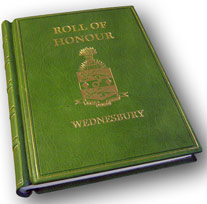 Green genuine leather wednesbury roll of honour hard back book